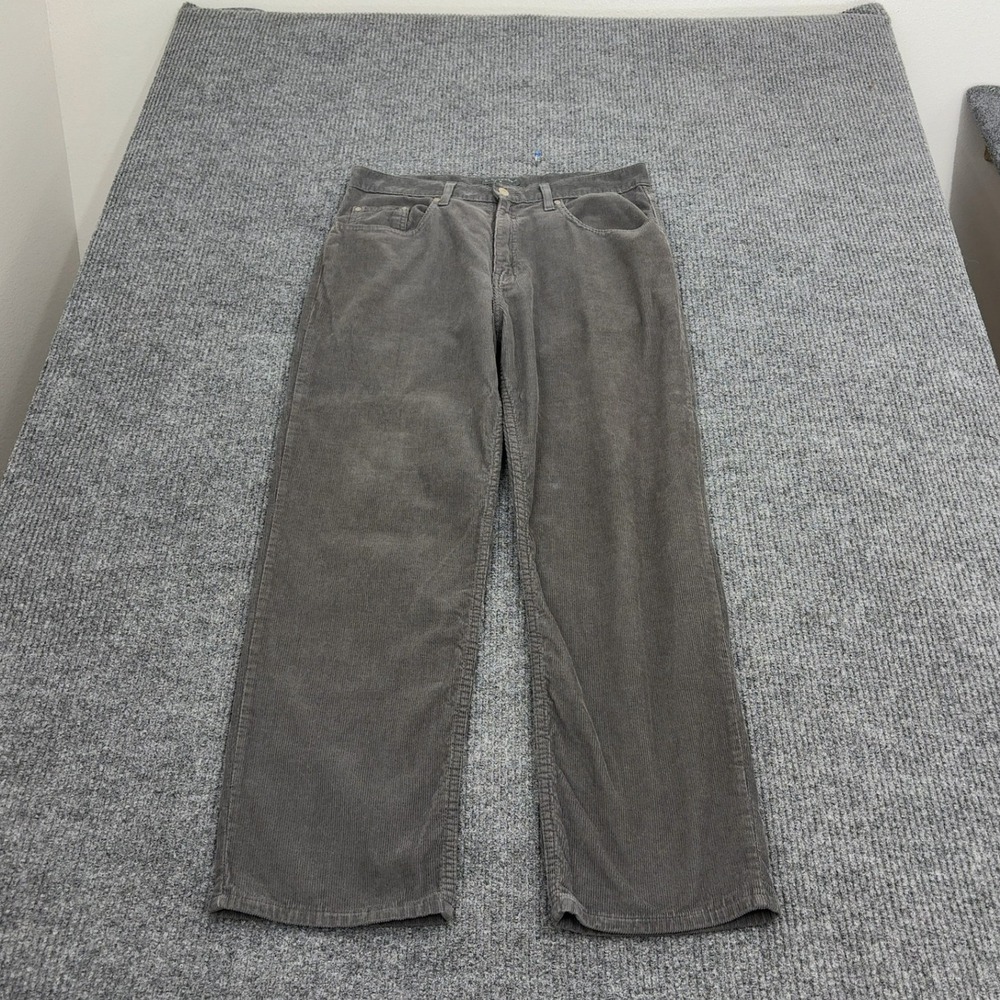 Saddlebred Pants Mens 36x30 Grey Cotton Corduroy Classic Fit Casual Workwear